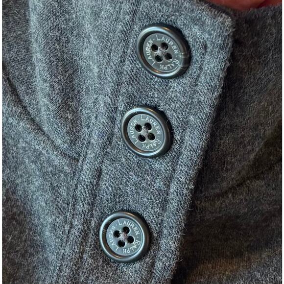 Lauren Ralph Lauren Ponte Jacket Button Down Heavy Knit Charcoal Womens Large - Picture 7 of 10